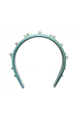 WIDE HAIRBAND WITH STUDS AND COLOURED INTERIOR